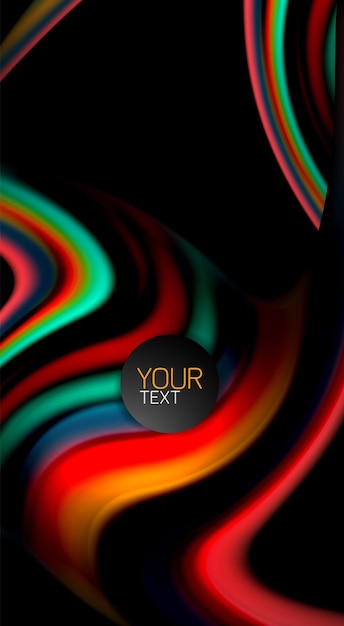Abstract wave lines fluid rainbow style color stripes on black background Vector artistic illustration for presentation app wallpaper banner or poster