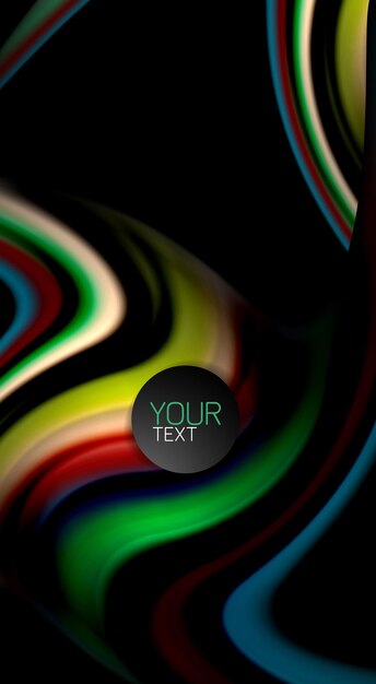Abstract wave lines fluid rainbow style color stripes on black background Vector artistic illustration for presentation app wallpaper banner or poster
