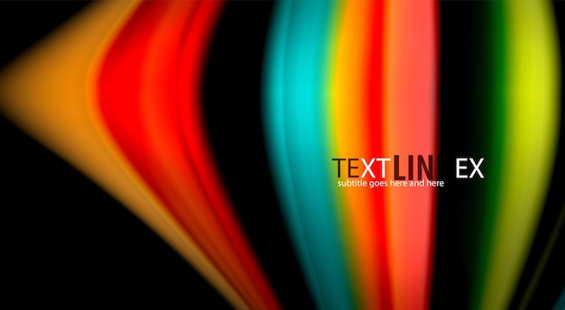 Abstract wave lines fluid rainbow style color stripes on black background Vector artistic illustration for presentation app wallpaper banner or poster