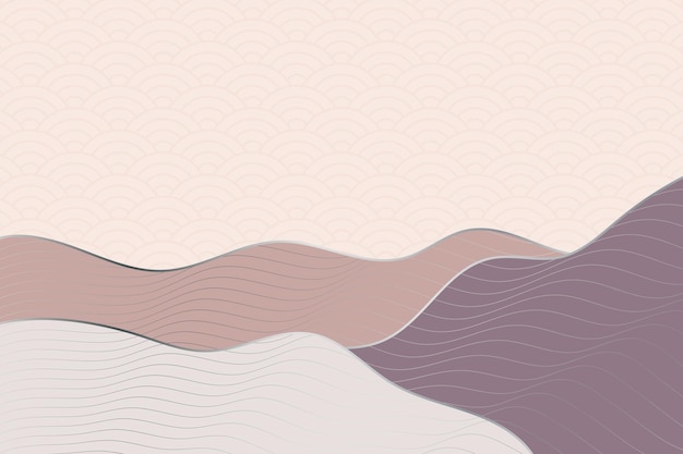 Abstract wave style background with geometric japanese pattern and wavy striped lines