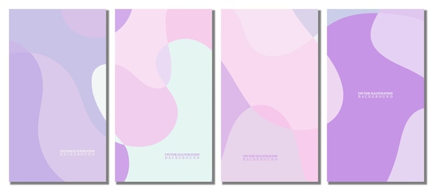 Abstract wavy set background Design with pastel color