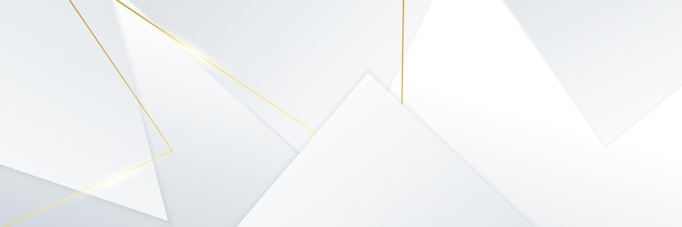 Abstract white and gold banner background Vector illustration