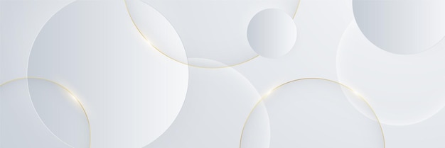 abstract white and gold luxury banner background