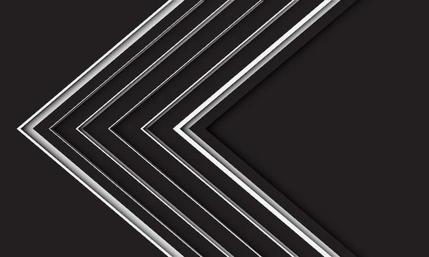 abstract white arrow grey shadow direction geometric black futuristic technology background vector