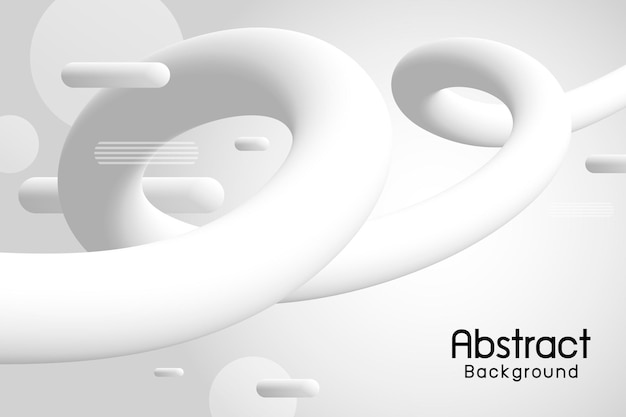 Abstract white fluid background design 3d vector illustration