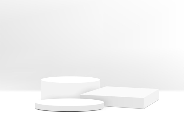 abstract white podium with wall scene for product display presentation