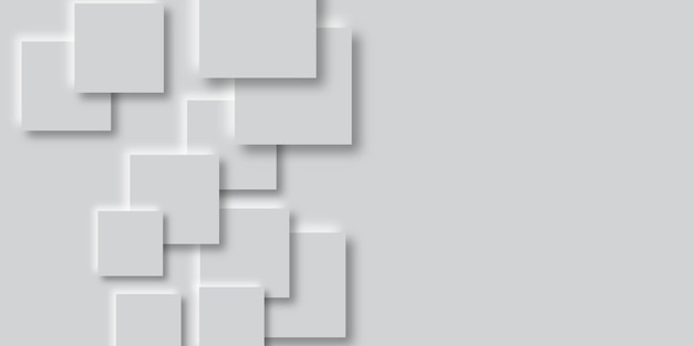 Abstract white square shape with futuristic concept background Paper texture background