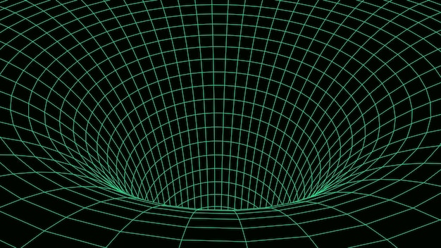 abstract wireframe tunnel science wormhole vector 3d portal grid futuristic fantasy funnel