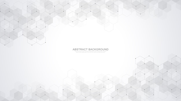 abstract   with geometric shapes and hexagon pattern.   illustration for medicine, technology or science design.