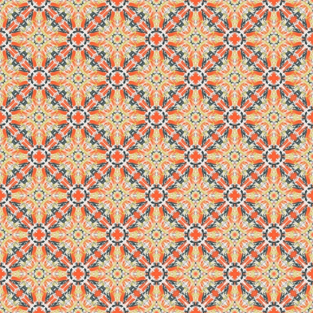 Abstract yellow flower and leaf seamless pattern background fabric ethnic illustration art design