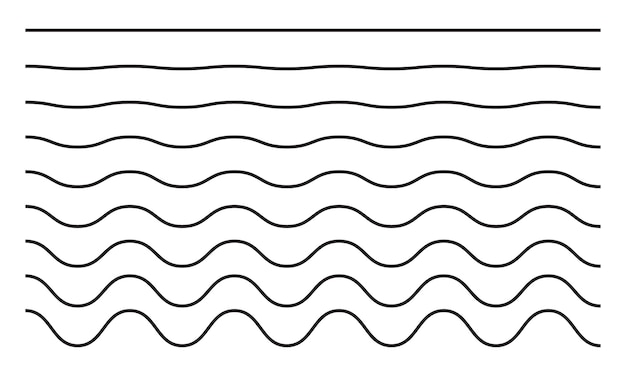 Abstract zigzag wave lines collection