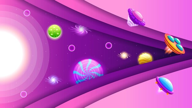 Abstrakti Avaruusolennot Lentävät lautaset Tumma tila Planeetta Tausta Gradientti Tunnistamaton lentävä esine Ufo