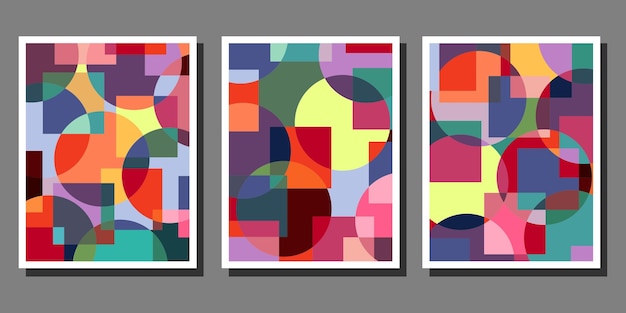 Abstrakti Bauhaus-tyylinen geometrinen ympyräkuvio – taustavektori