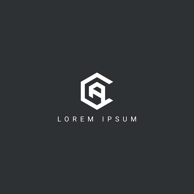 Abstrakti CA AC kirjain yksinkertainen tyyli yrityksen logo suunnittelu vektori malli