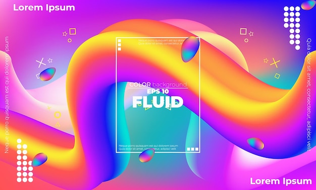 Abstrakti fluidiaaltovärimalli neonvärisestä nestemäisestä gradienttitaustasta, jossa on moderni geometrinen dynaaminen liiketila. Soveltuu taustakuvan banneritaustakortin kirjakuvituksen aloitussivulle