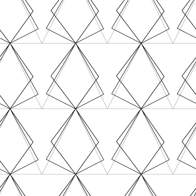 Abstrakti geometrinen kuvio, jossa on ristejä, raitoja ja viivoja. Saumaton tausta. Mustavalkoinen ornamentti