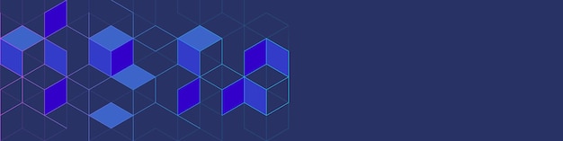Abstrakti geometrinen tausta, jossa on isometrisiä vektoripalikoita ja monikulmion muotoinen kuvio