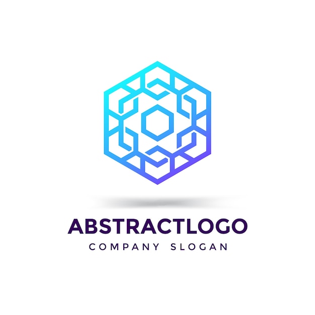 Abstrakti kuusikulmainen teknologian logoikoni Symboli