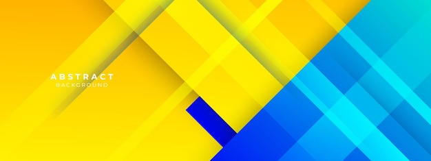 Abstrakti sininen ja keltainen geometrinen muoto vektori teknologian tausta design-esitteen verkkosivuston mainoslehtiseen. Geometrinen 3d-muotoinen taustakuva julisteen sertifikaatin esittelyyn laskeutumissivulle
