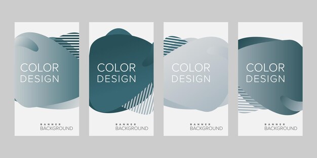 Abstrakti tausta, banneri, gradienttivärinen design-vektorin pystysuuntainen bannerisetti