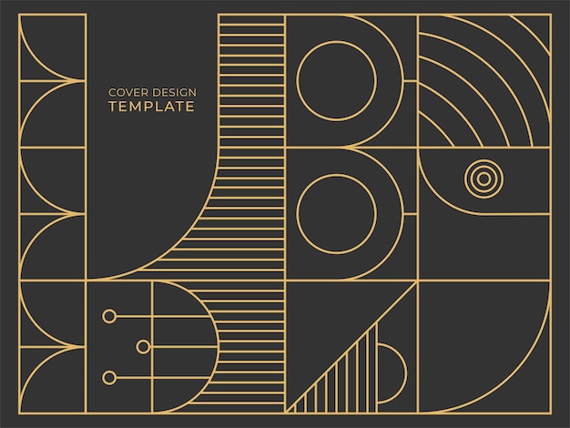 Abstrakti tausta, jossa puoliympyrän, neliön, viivan, pisteen ja aallon geometriset tekstuurit, Memphis-tyyli