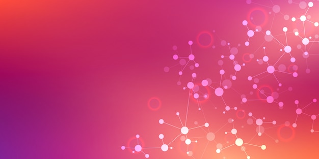 Abstrakti teknologia- ja innovaatiotausta molekyylirakenteilla ja hermoverkolla.