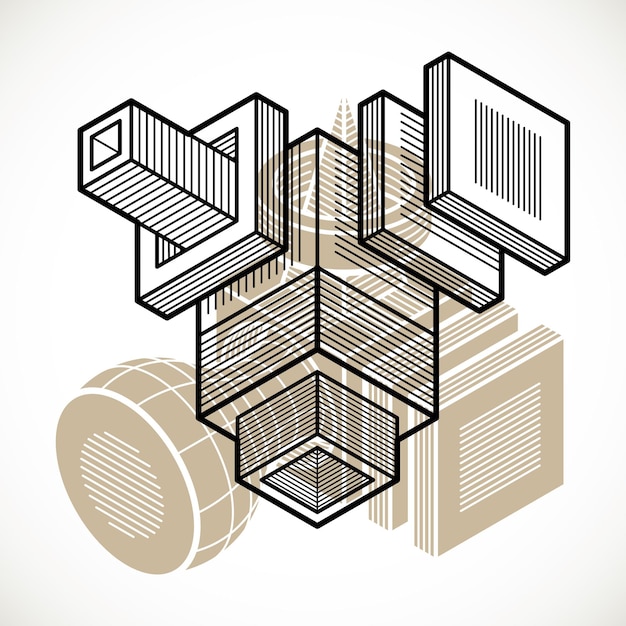 Abstrakti trigonometrinen rakenne, vektorimainen dimensionaalinen design-mallipohja.
