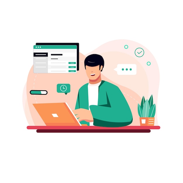 Accept tasks concept illustration