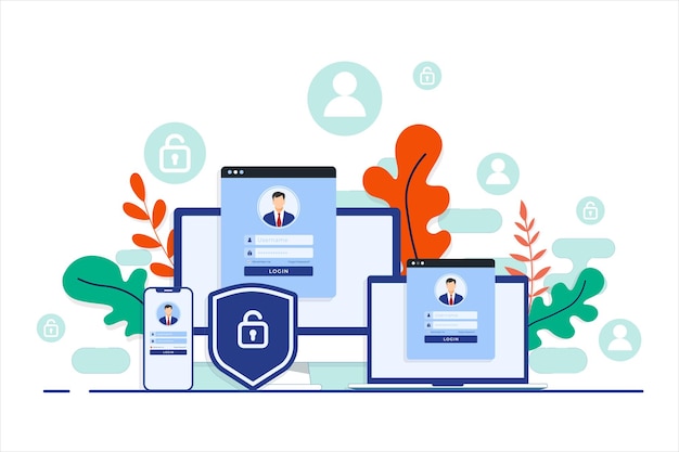account login window on devices