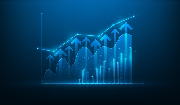 Achievement graph arrow growth and development technology stock market trading