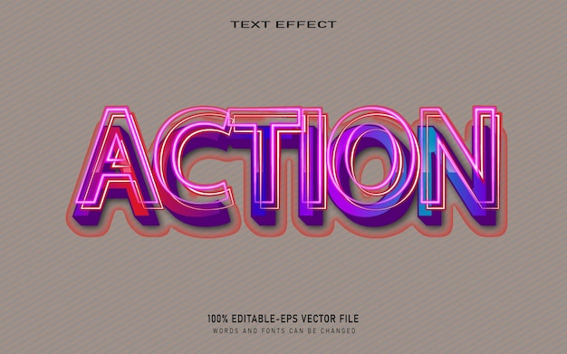 Action 3d editable text effect template
