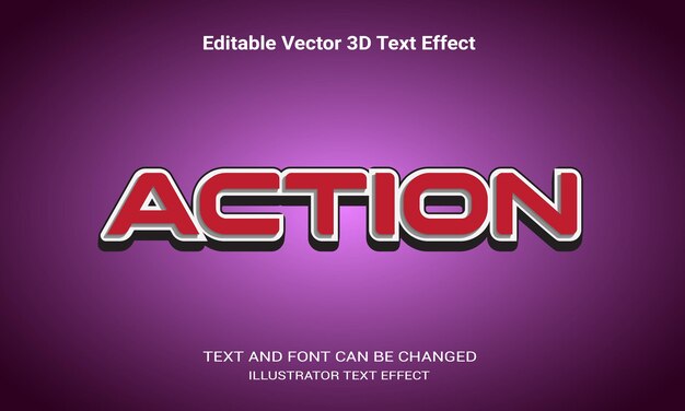Action editable 3d vector text effect