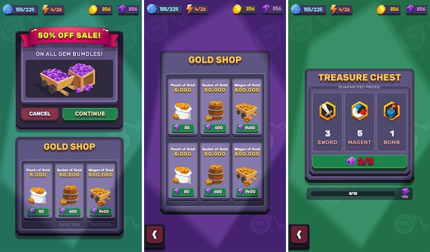 action game ui kit will menus pop up screens and game elements