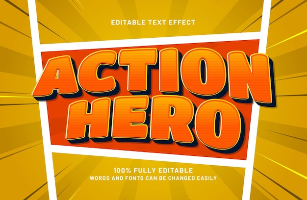action hero editable text effects with a comic and cartoon theme