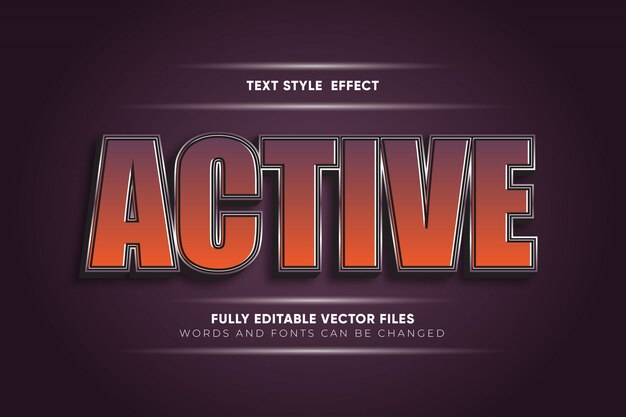 Active editable vector text effect