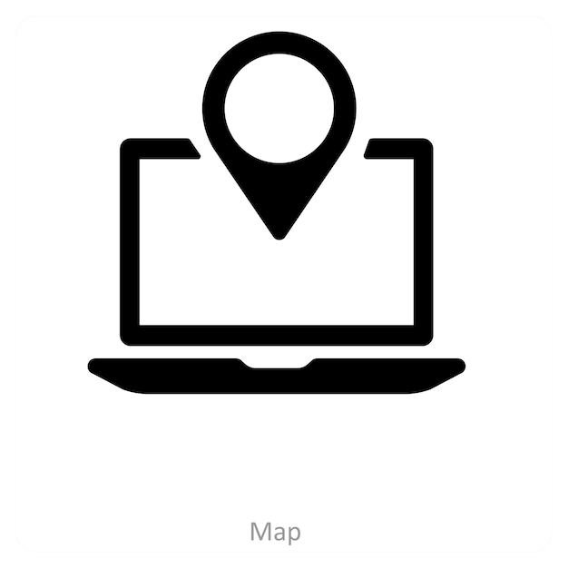 add location and sign icon concept