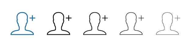 Add user icon Outline vector logo for web ui
