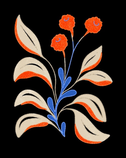 AESTHETIC ABSTRACT FLOWER DIGITAL ILLUSTRATION
