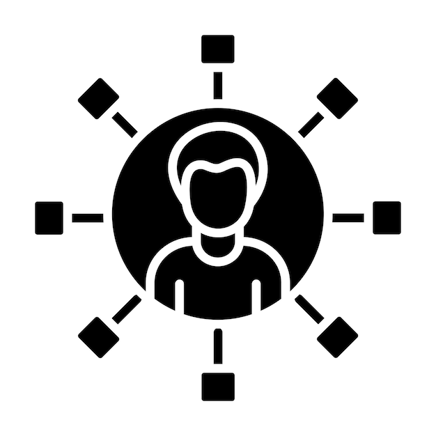 Affiliate Marketing Glyph Solid Black Illustration