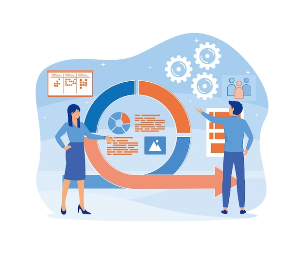 Agile project management and Scrum task board Agile software development and Kanban Landing page concepts for website and mobile development flat vector modern illustration