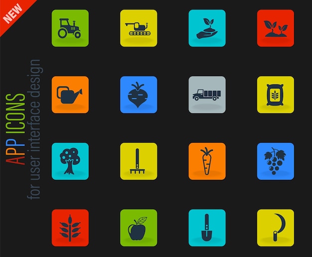 Agricultural icon set
