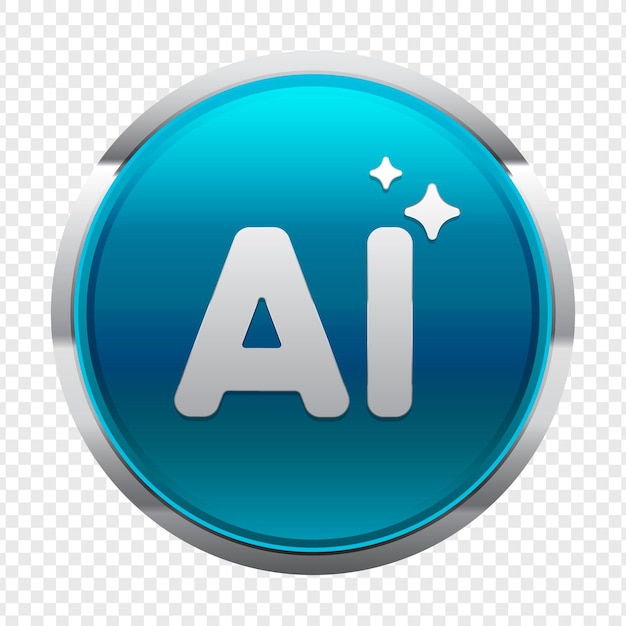 AI artificial intelligence button vector sign isolated