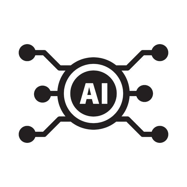 ai artificial intelligence icon digital micro chip for computer and technology illustration