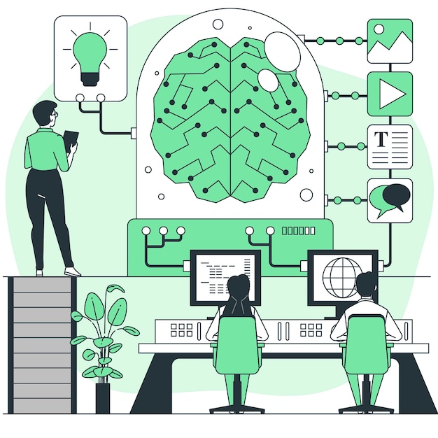 Ai brain concept illustration