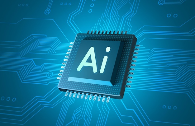 Ai chip innovation tech ai art technology Vector illustration