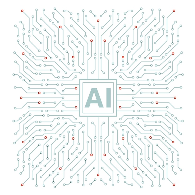 Ai chipset on circuit board background Futuristic concept Hightech technology background