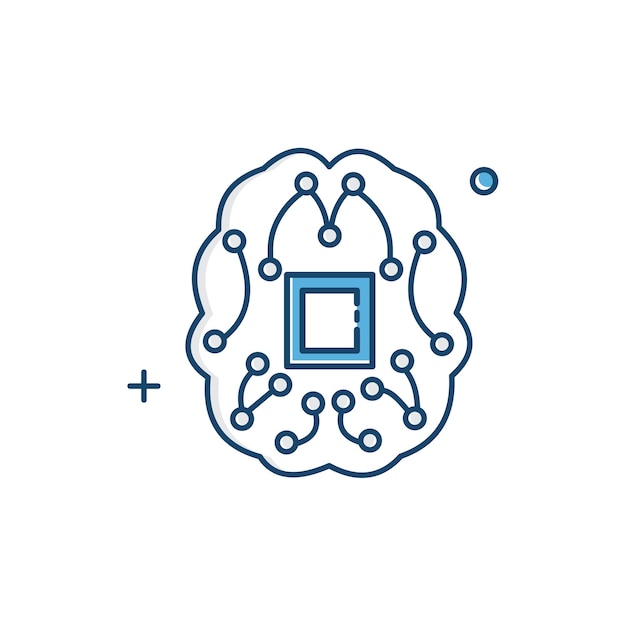 AI Neural Networks Vector Icon Design