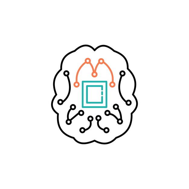 AI Neural Networks Vector Icon Design