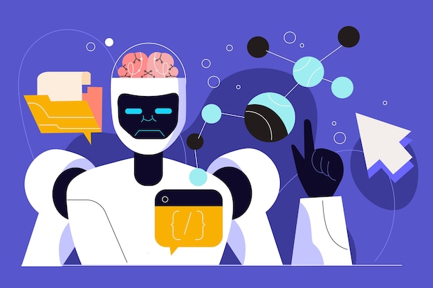 ai robot with brain: digital technology and automation