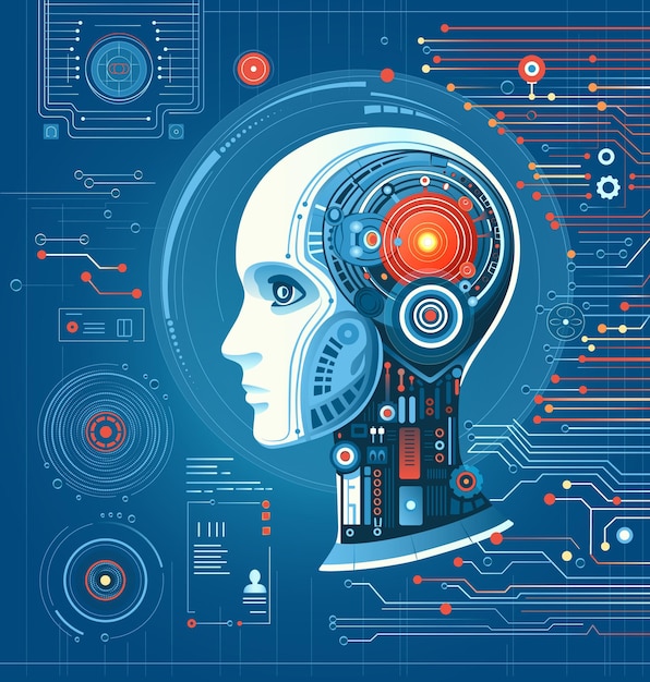 ai technology background robot ai chip processor